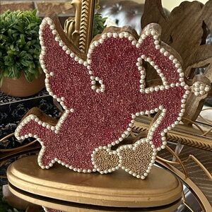 NEW! Vintage Inspired Elegant Beaded Pearl Valentines Day Cupid